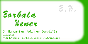 borbala wener business card